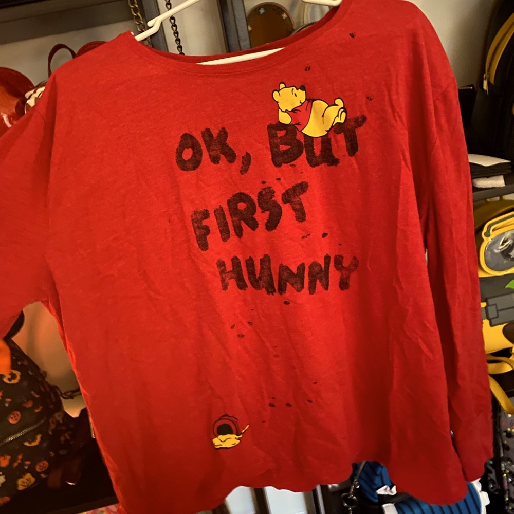 Disney Store Winnie the Pooh “Ok, But First Hunny” long sleeve shirt